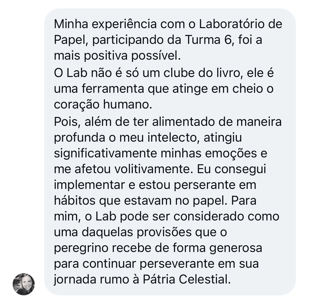 Depoimento de aluno do Laboratório de Papel